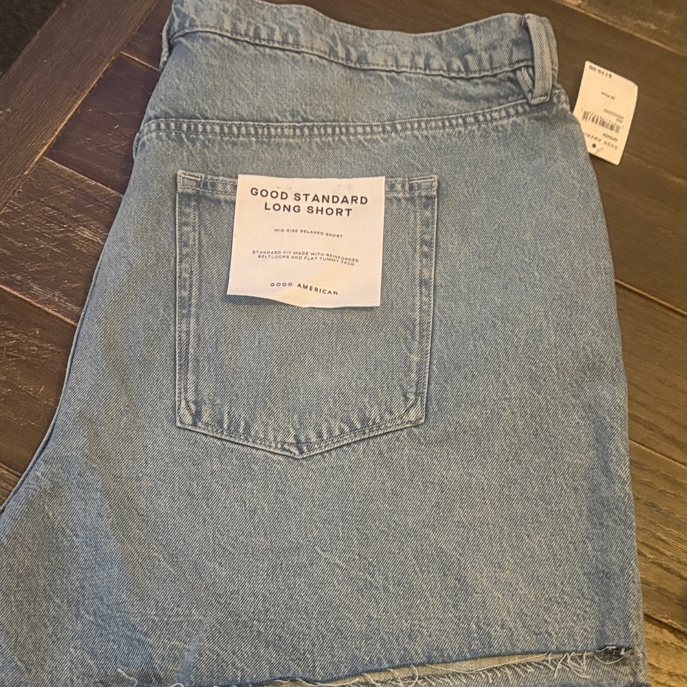 Good American Light Blue Denim Shorts